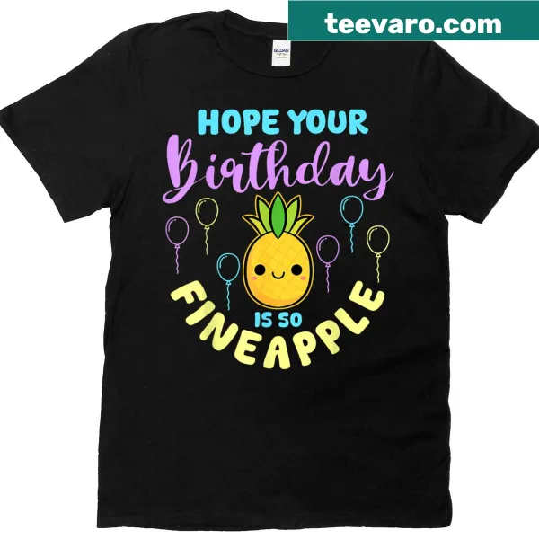 Pineapple themed birthday t-shirt for summer celebrations