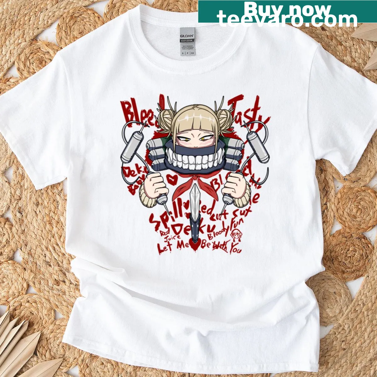 Sinister Grin T-shirt featuring chaos-aesthetic villain graphic. — on a men's t-shirt
