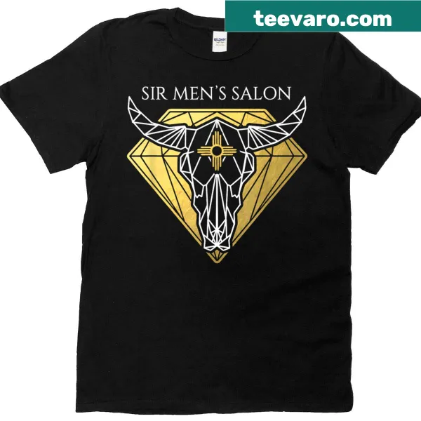 T-shirt featuring 'Sir Men's Salon' text logo