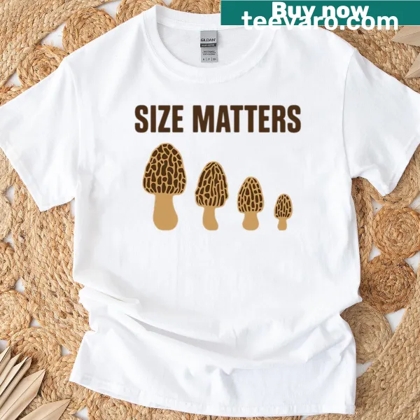 Illustrative T-shirt featuring a graphic of a morel mushroom