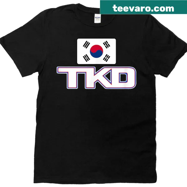 Taekwondo t-shirt featuring the Korean flag and martial arts symbol