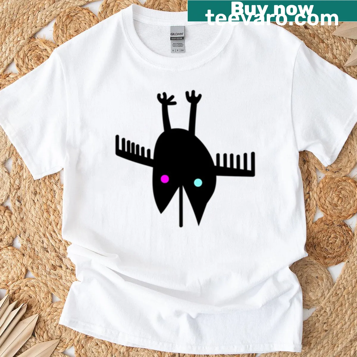 Illustration of a bat in flight for gamers — on a men's t-shirt