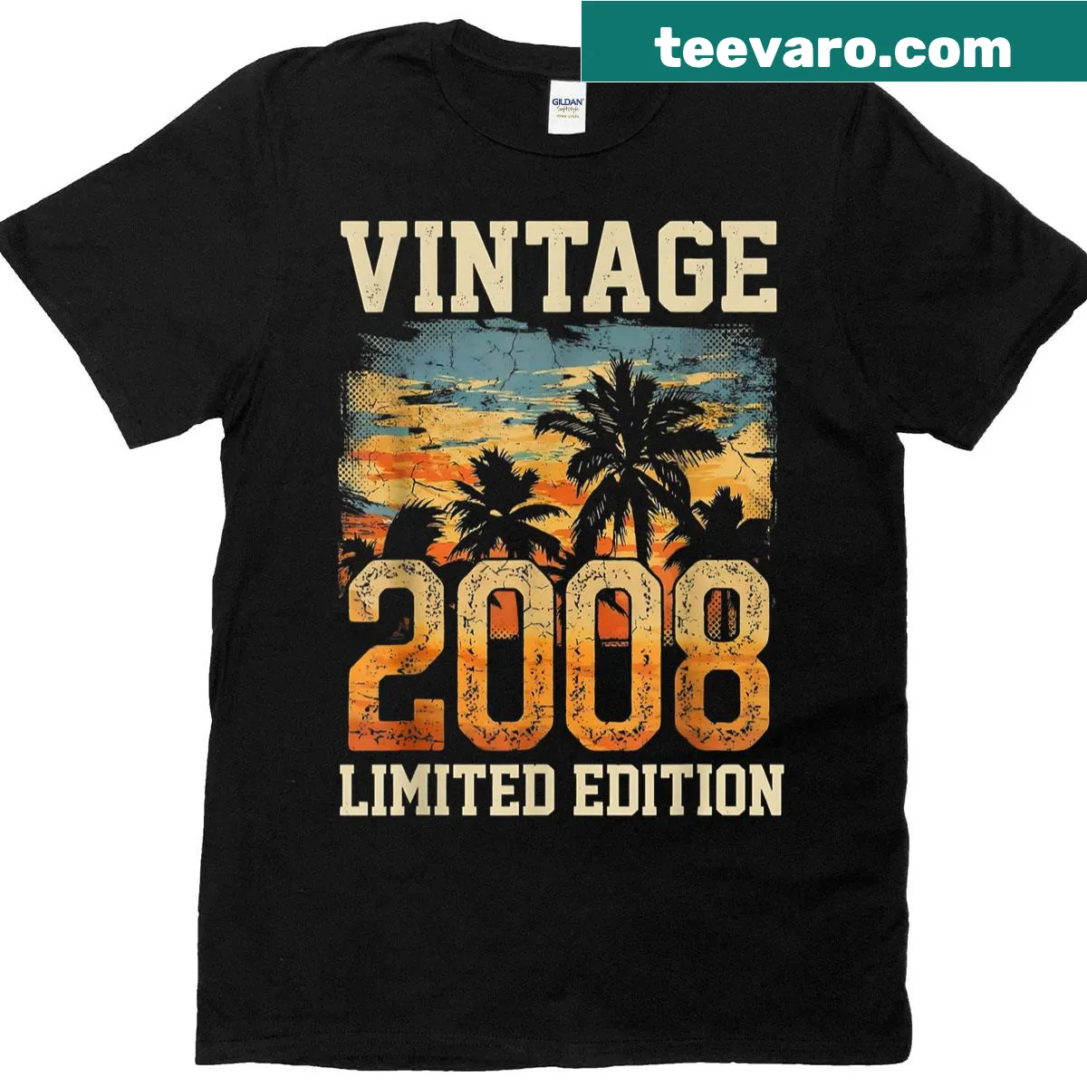 Vintage t-shirt celebrating an 18th birthday for 2008 — on a men's t-shirt