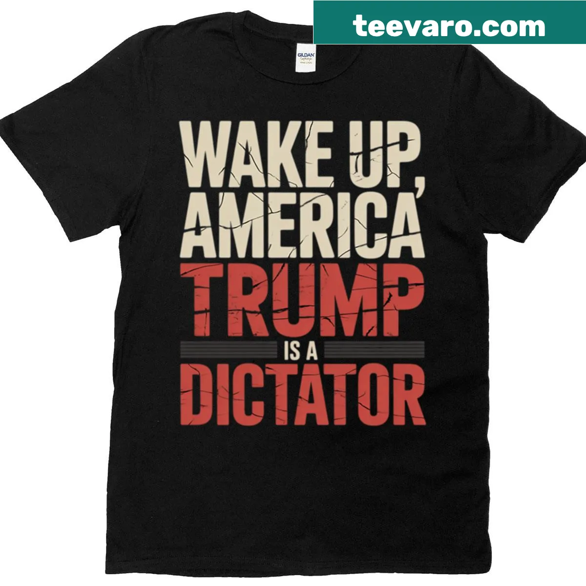 Bold political statement t-shirt with impactful text — on a men's t-shirt