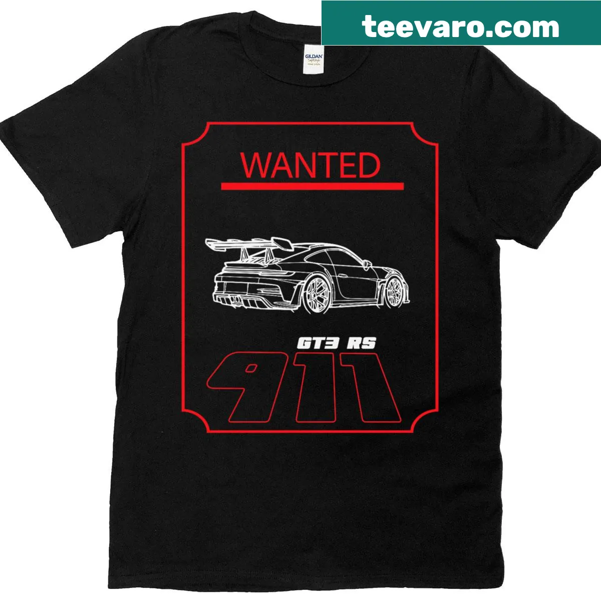 Vintage meme-inspired T-shirt featuring GT3 RS track car — on a men's t-shirt