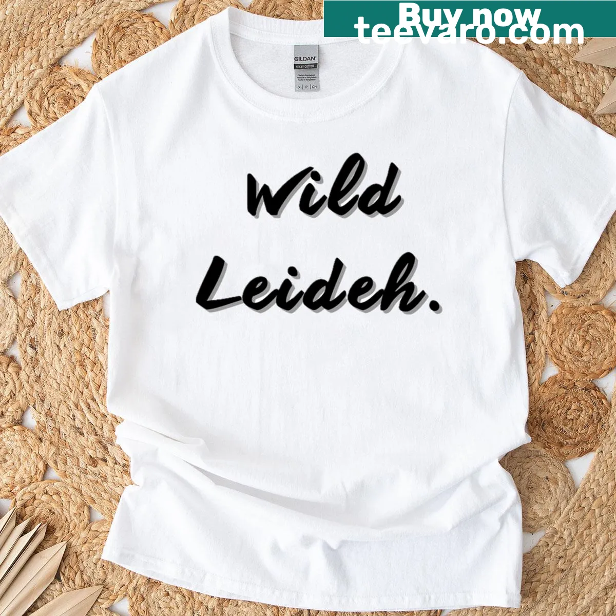 Girlboss T-shirt with 'Wild Lady' hand-lettered design — on a men's t-shirt