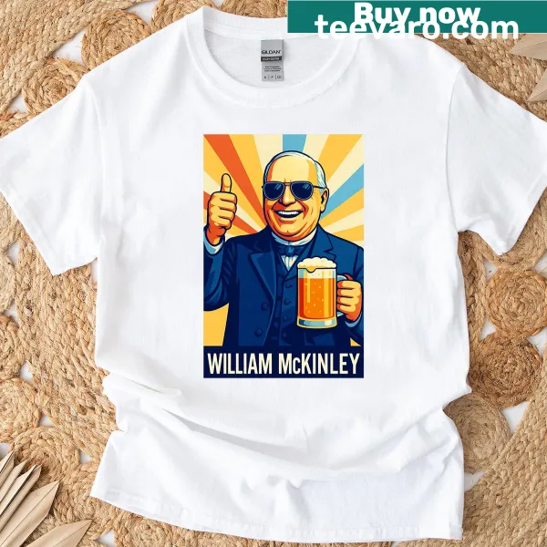 T-shirt featuring a detailed portrait of William McKinley