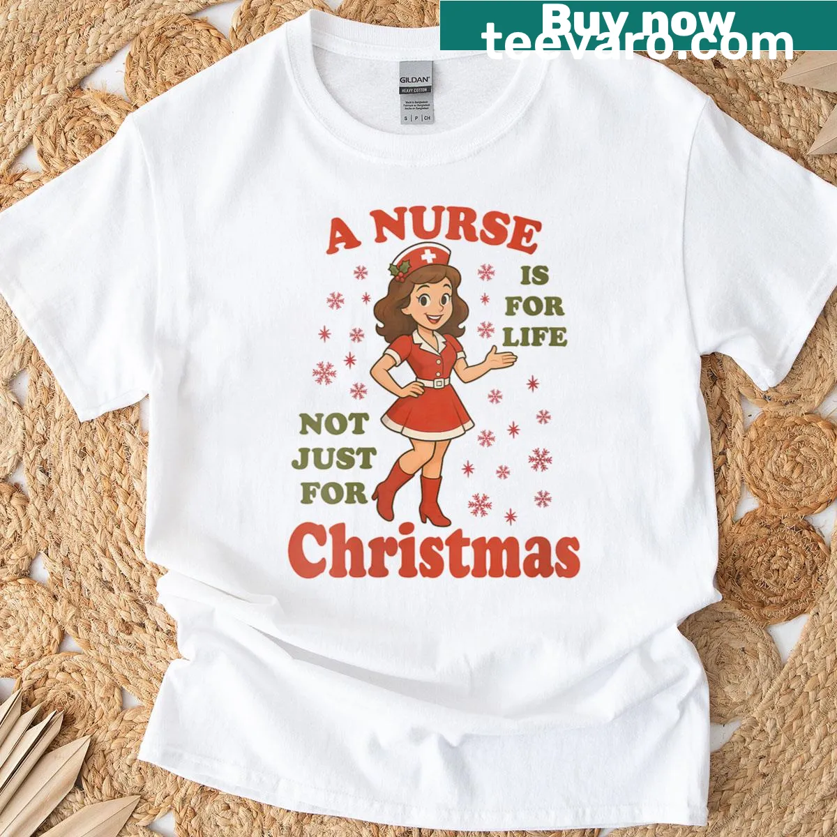 Nurse t-shirt with sentimental message about dedication year-round — on a men's t-shirt