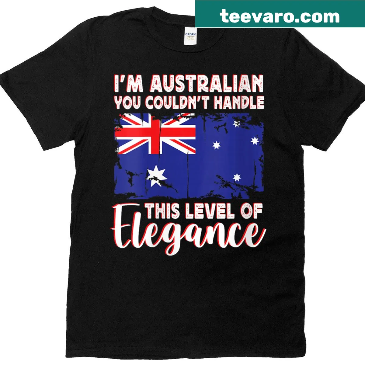 Elegant T-shirt featuring the Australia flag design — on a men's t-shirt