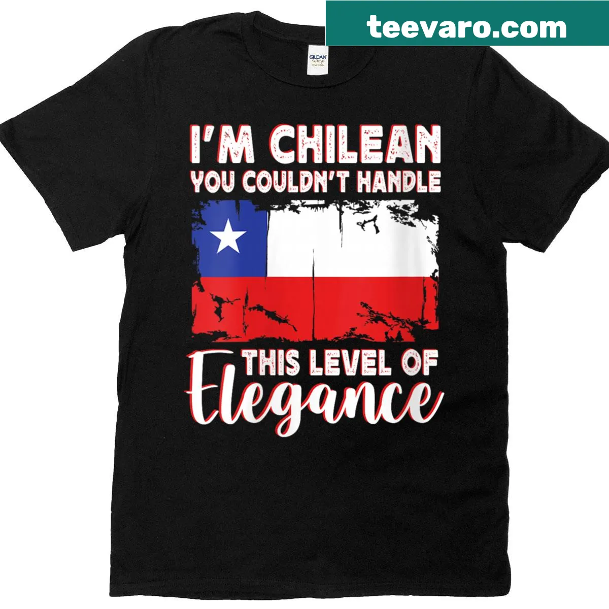 Elegant T-shirt featuring the Chile flag design — on a men's t-shirt