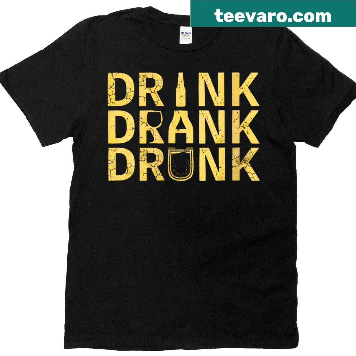 Retro T-shirt with a funny alcohol pun about drinking — on a men's t-shirt