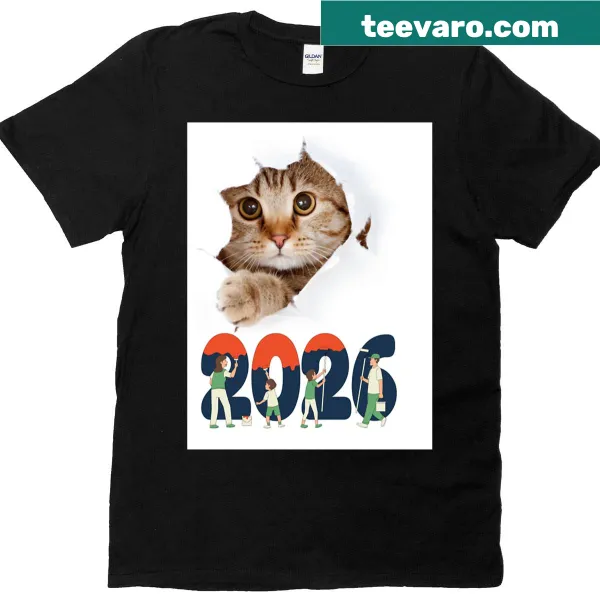 Cute Halloween T-shirt with a cartoon kawaii cat design