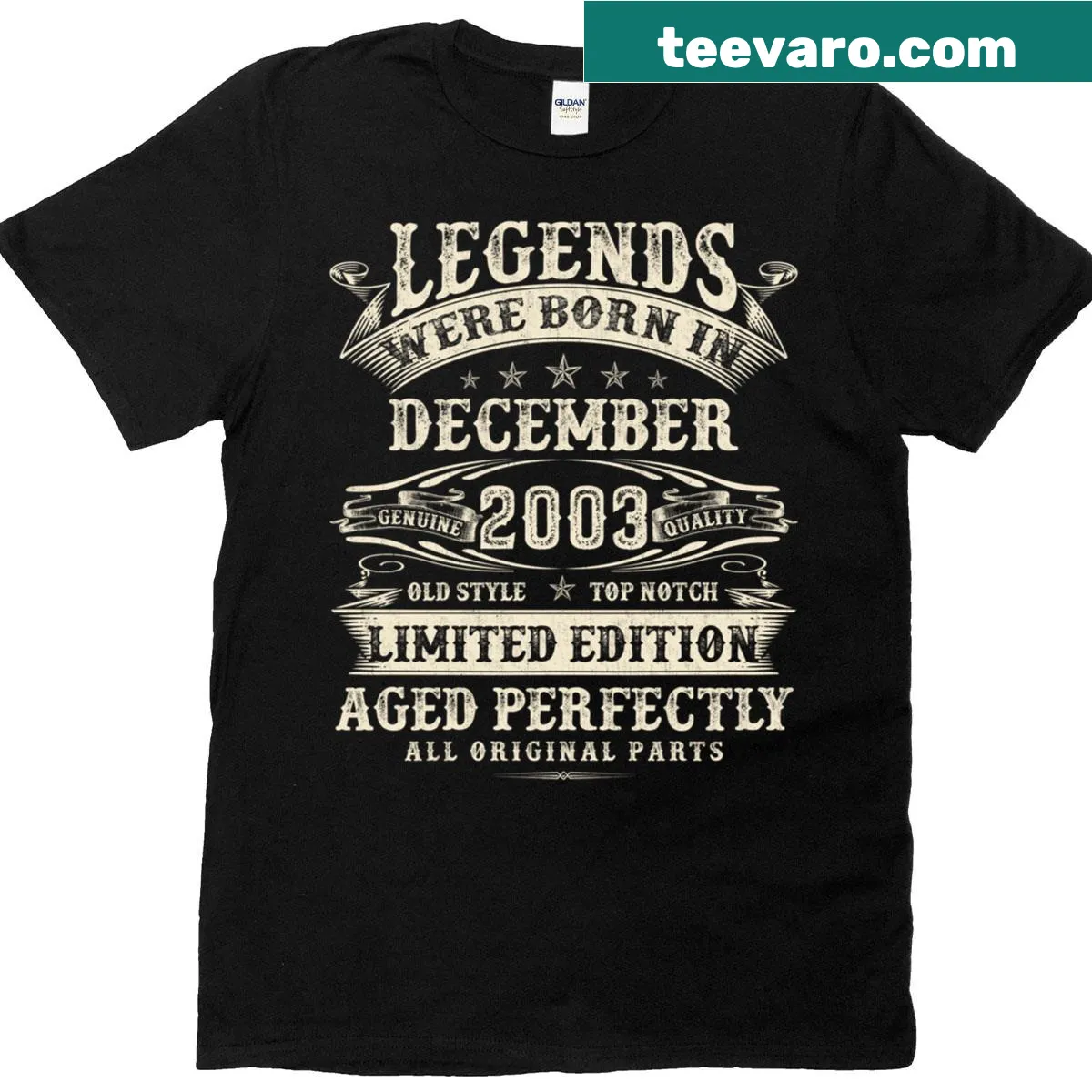 Birthday tee featuring a graphic celebrating the 22nd birthday of men born in December 2003 — on a men's t-shirt