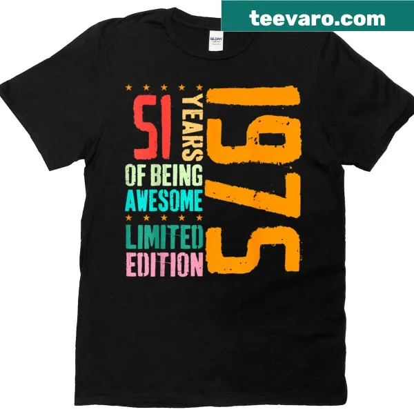 Birthday t-shirt celebrating 51 years old with fun decorations
