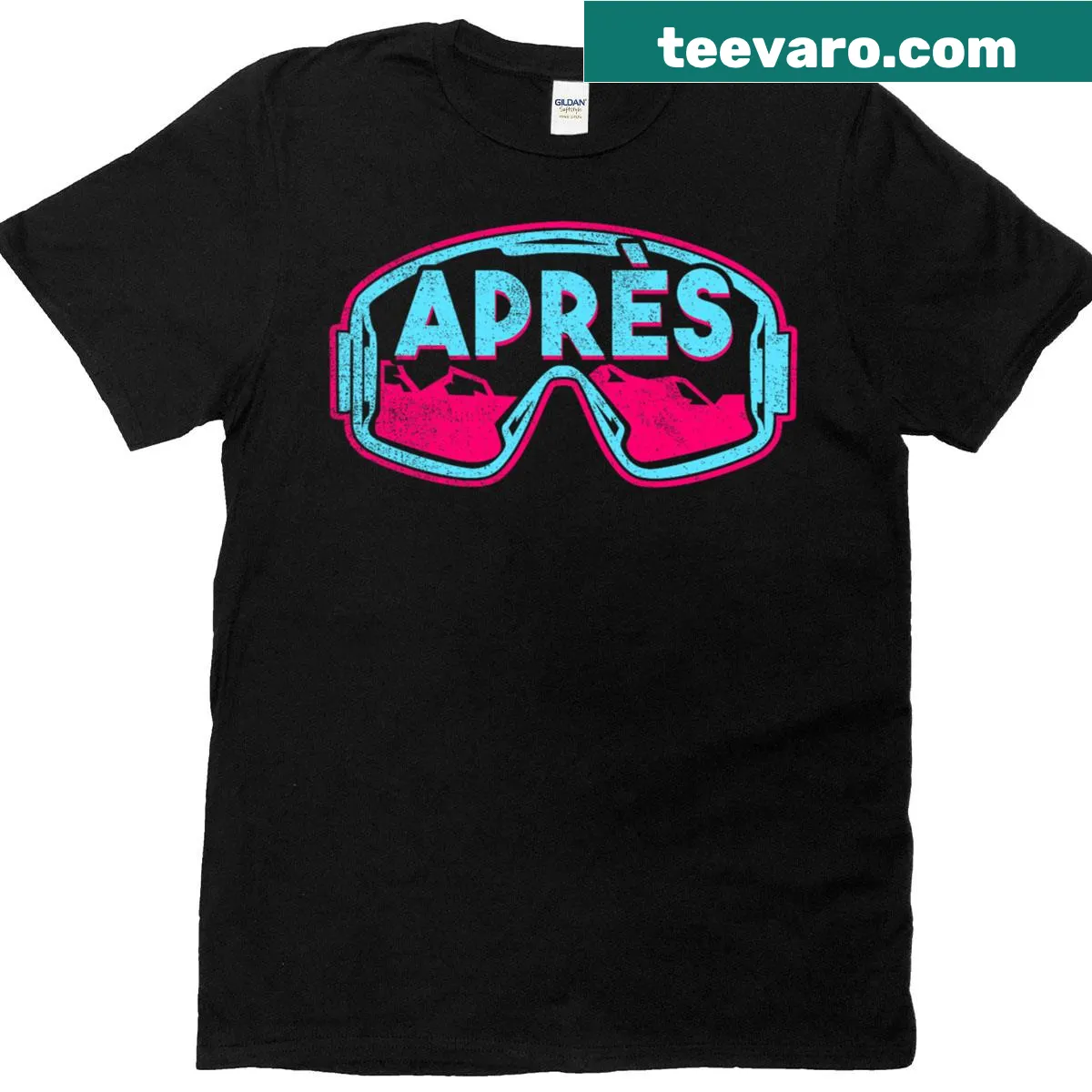 Retro ski and snowboard graphic T-shirt from the 80s 90s — on a men's t-shirt