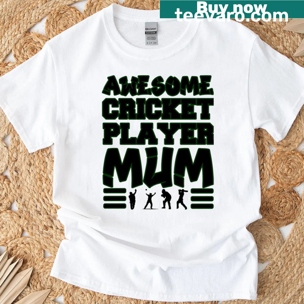 T-shirt designed for proud cricket moms with a fun illustration — on a men's t-shirt