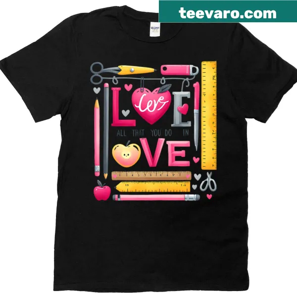 Watercolor t-shirt with school supplies and Bible verse design