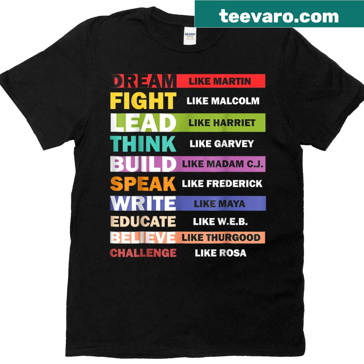 T-shirt featuring Black Lives Matter and Black History Month messages — on a men's t-shirt