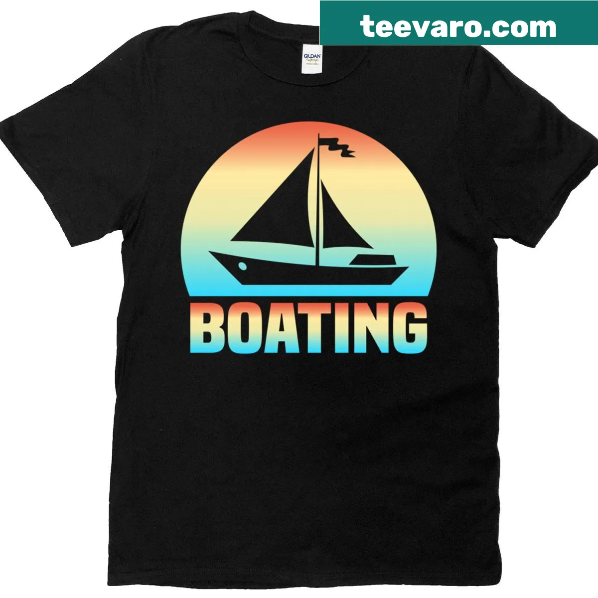 Funny boating t-shirt with a humorous fishing design — on a men's t-shirt