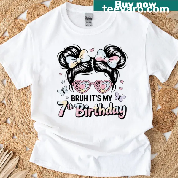Funny birthday t-shirt for a 7-year-old girl