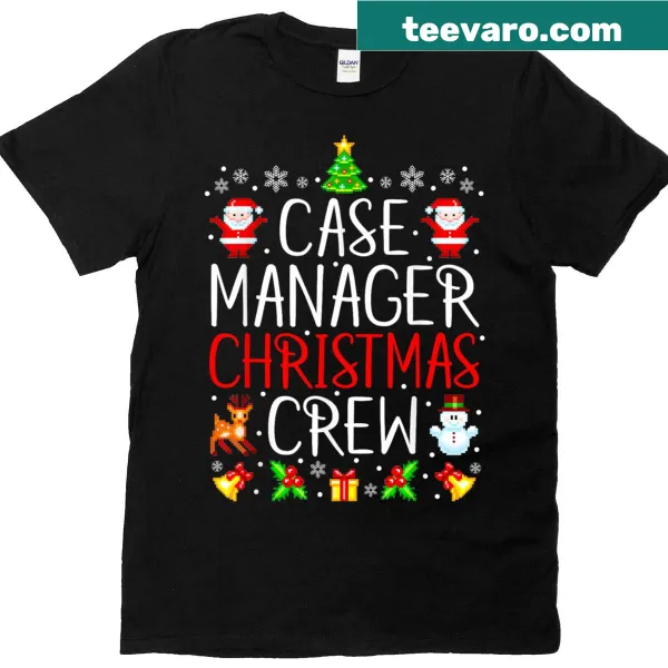 Christmas Crew matching t-shirt for case managers with festive typography
