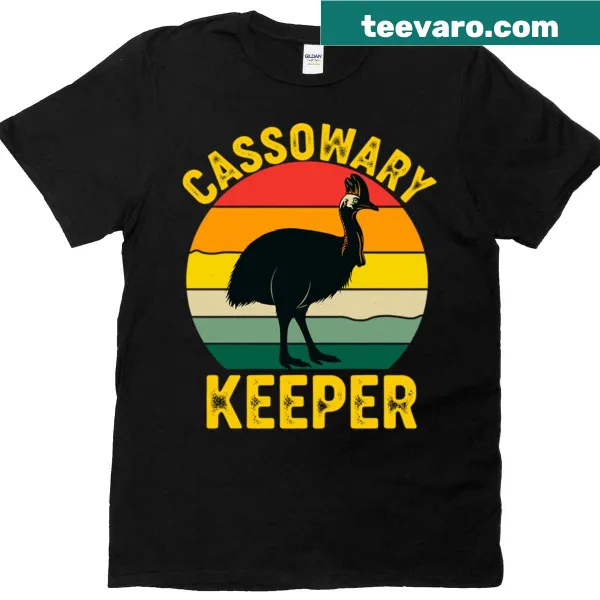 Retro wildlife design featuring a cassowary bird
