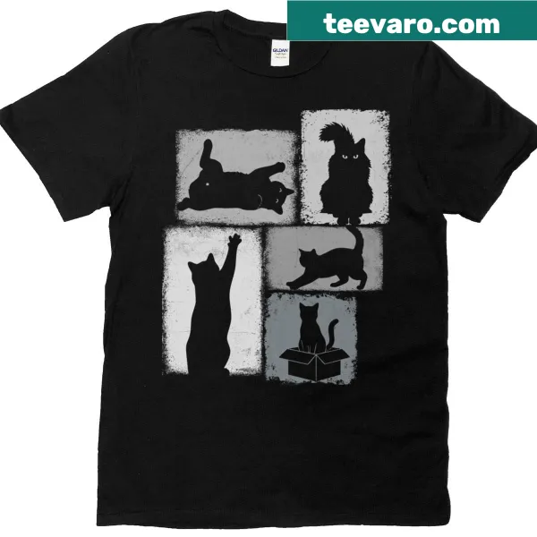 Vintage collage graphic for cat owners on a casual t-shirt