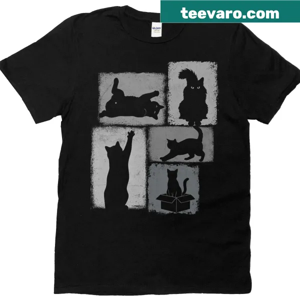 Premium tri-blend T-shirt with vintage collage design for cat owners