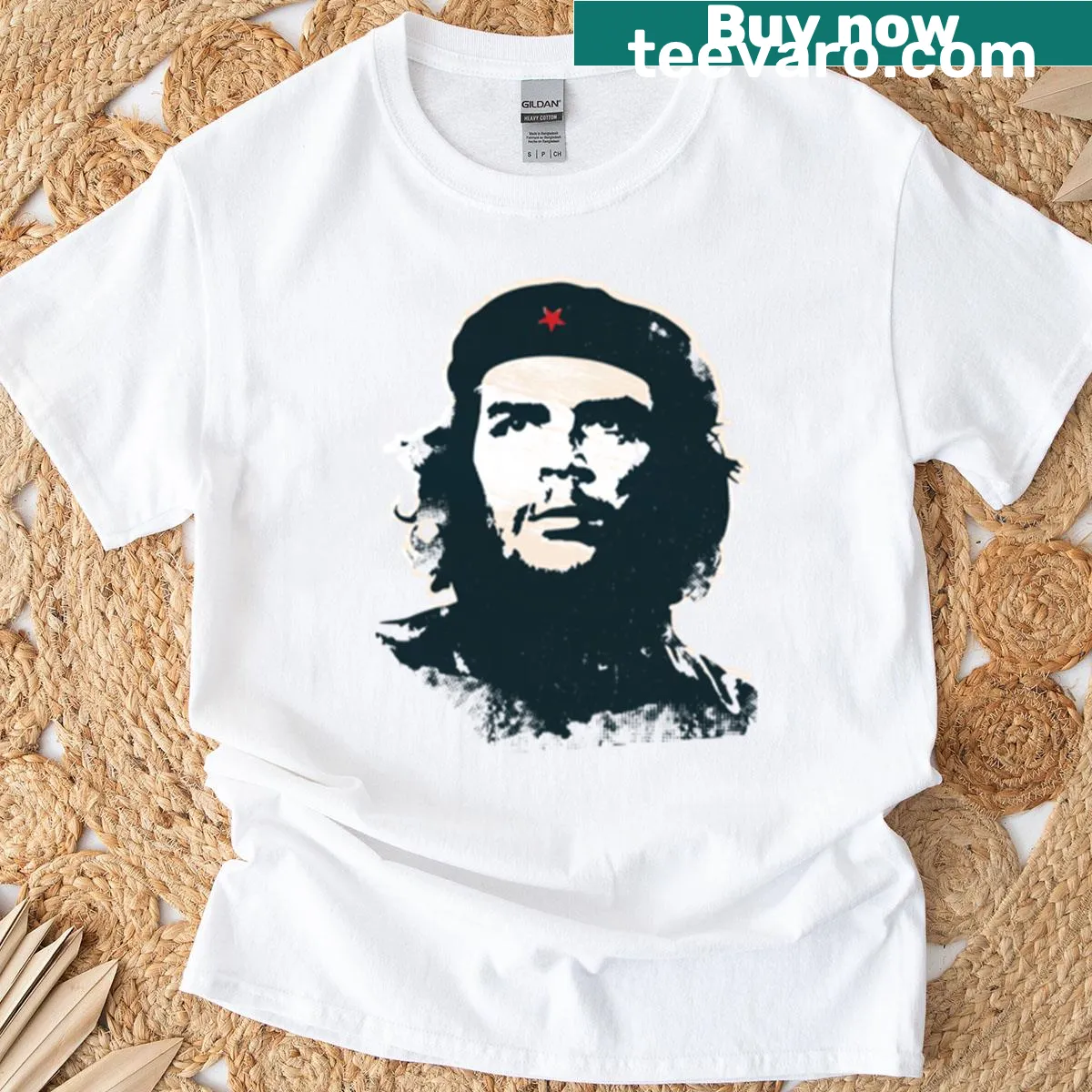 Che Guevara front and back graphic T-shirt — on a men's t-shirt