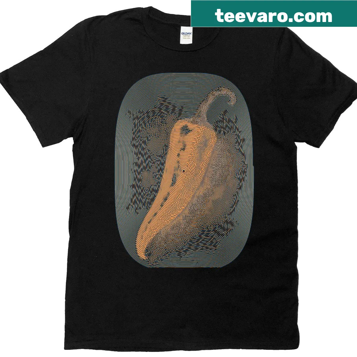 Fun typographic T-shirt celebrating chili with the phrase Chili Two Colors — on a men's t-shirt