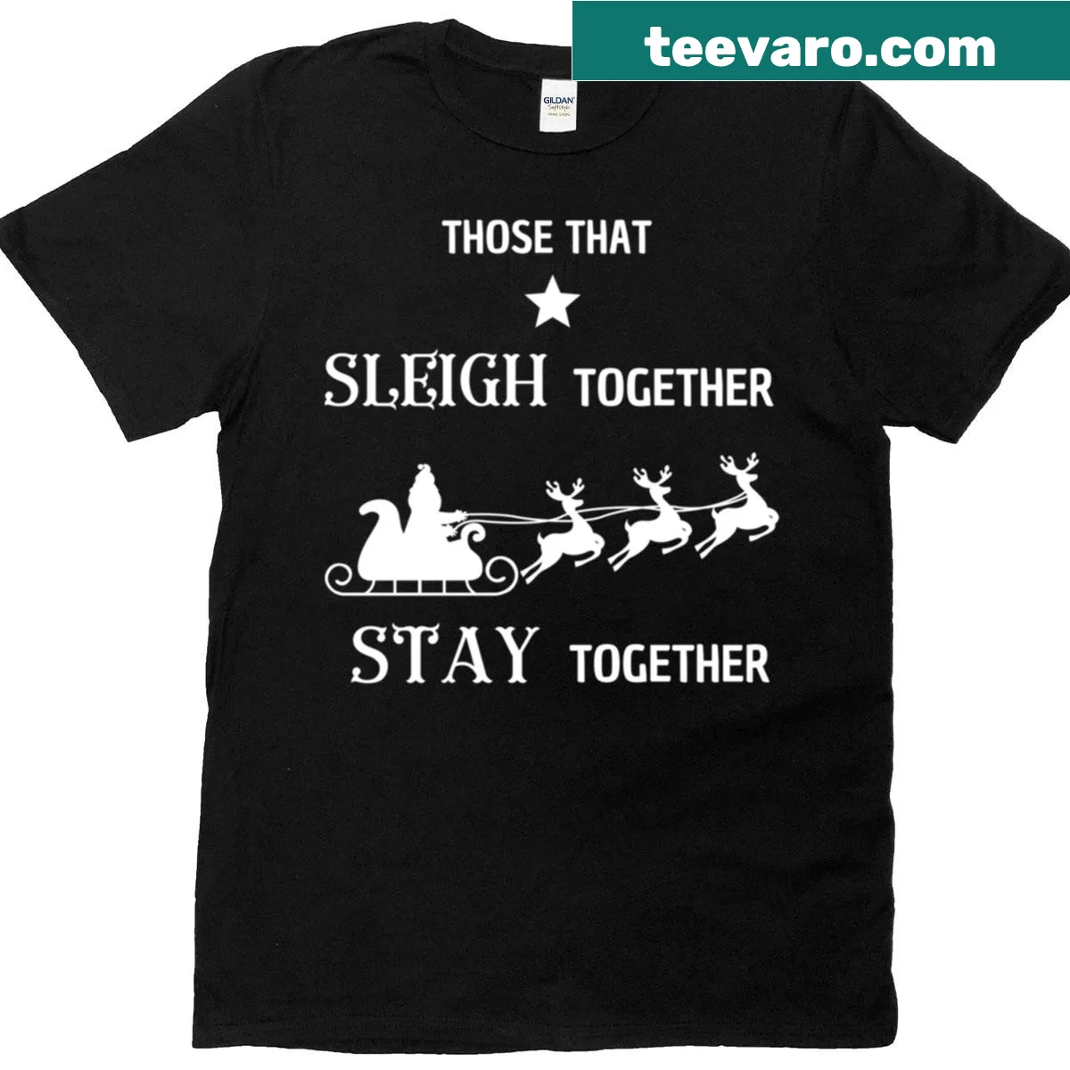 Family-themed Christmas t-shirt with fun typography — on a men's t-shirt