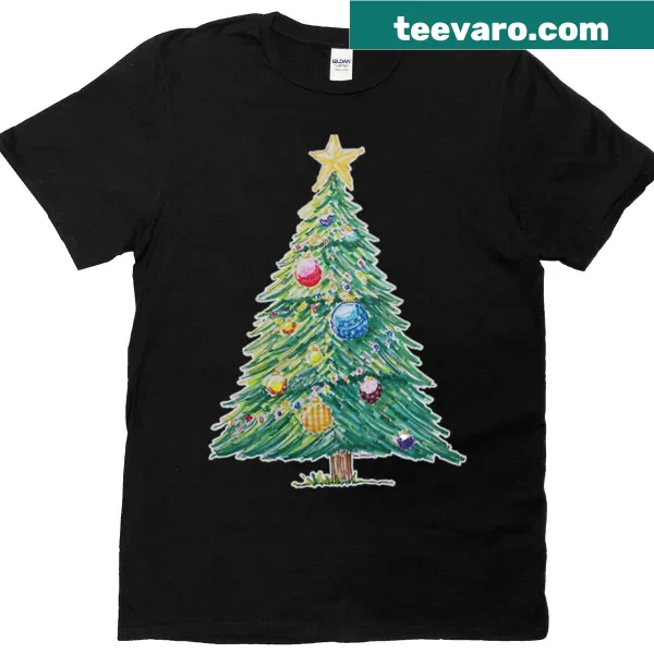 T-shirt featuring a festive Christmas tree design