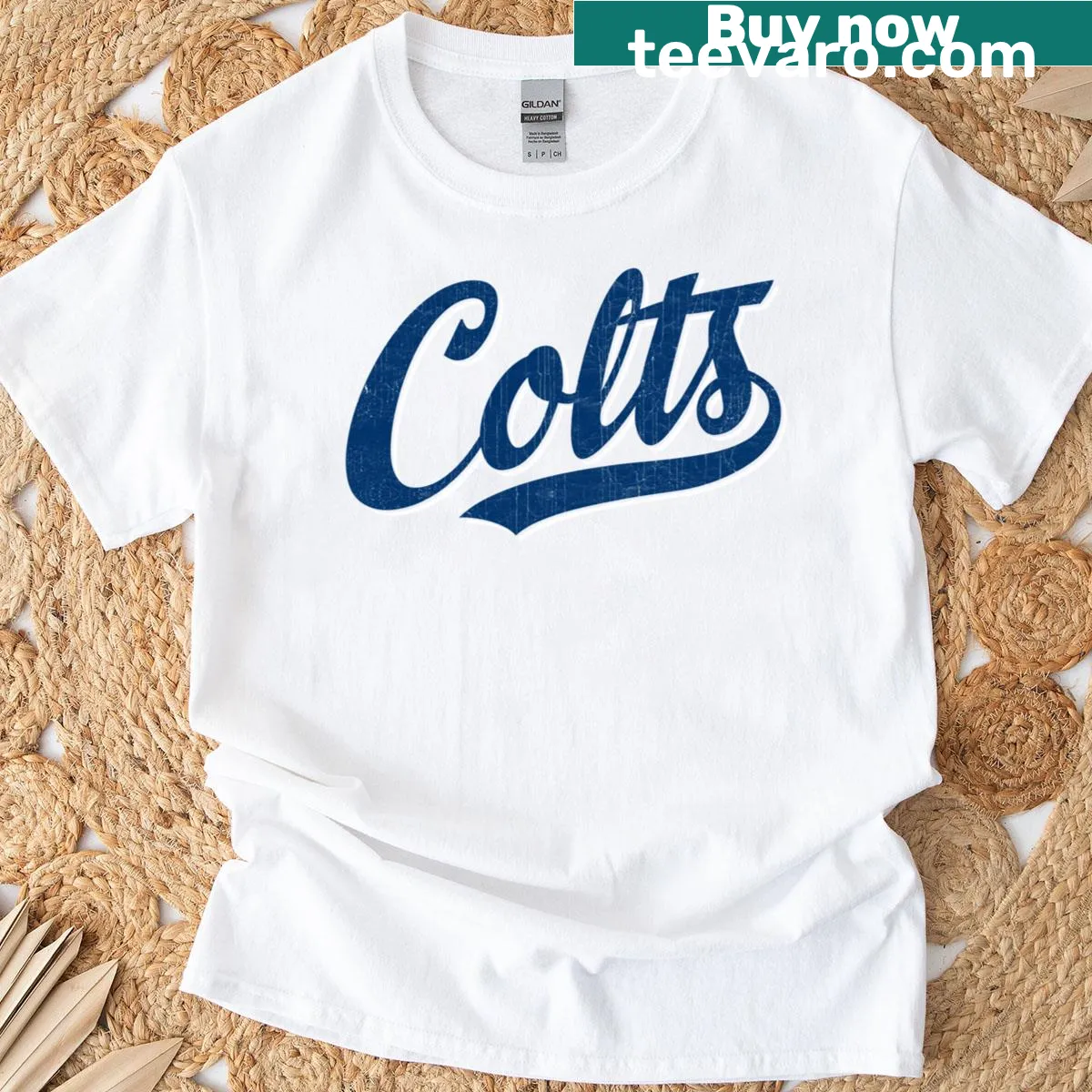 Vintage Colts T-shirt featuring a classic team name design — on a men's t-shirt