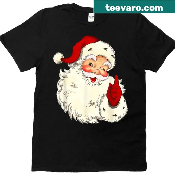 Vintage Santa Claus face graphic t-shirt for Christmas