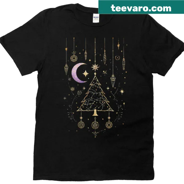 Zodiac tree illustration on a cosmic winter t-shirt