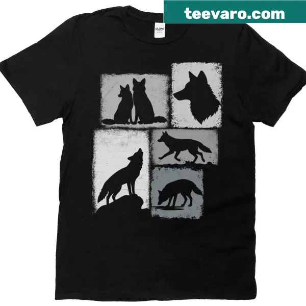Vintage-style collage of coyotes celebrating wildlife love