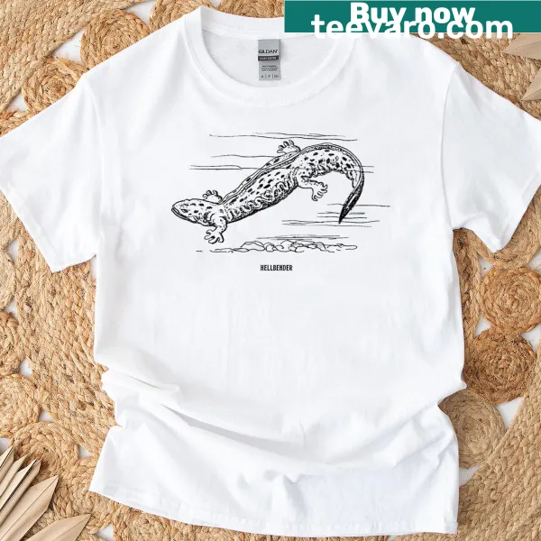 Cute herpetology-themed t-shirt with a hellbender illustration