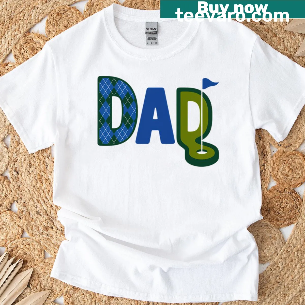 Golf-themed t-shirt for Dad of the birthday boy — on a men's t-shirt