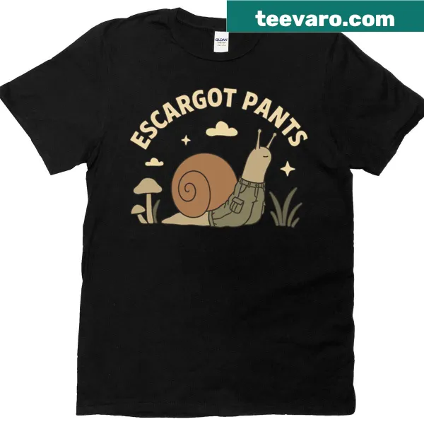 Illustration of a snail in pants on a humorous T-shirt