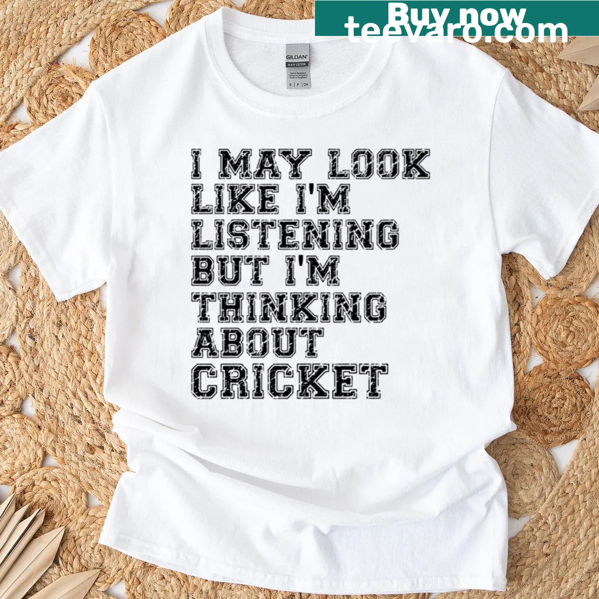 Grunge text design T-shirt with a funny cricket saying — on a men's t-shirt