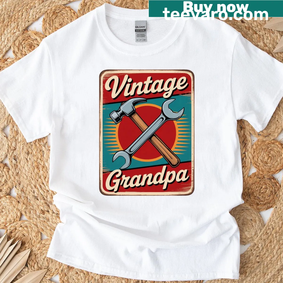 Vintage style t-shirt for grandpas with a humorous graphic — on a men's t-shirt