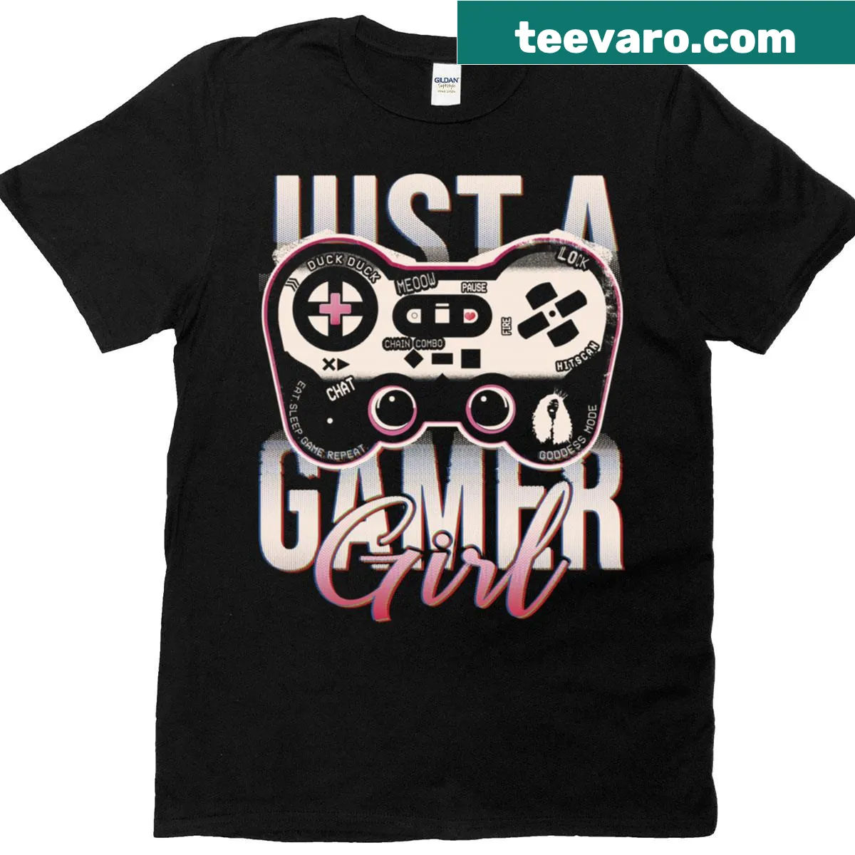Gamer girl T-shirt with playful typography design — on a men's t-shirt