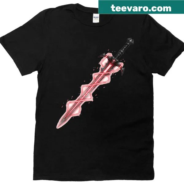 Illustration of a glowing red rune sword for gamers and RPG fans