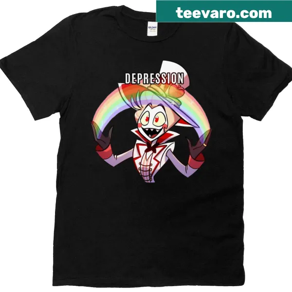 Hazbin Hotel graphic tee with motivational slogan about depression