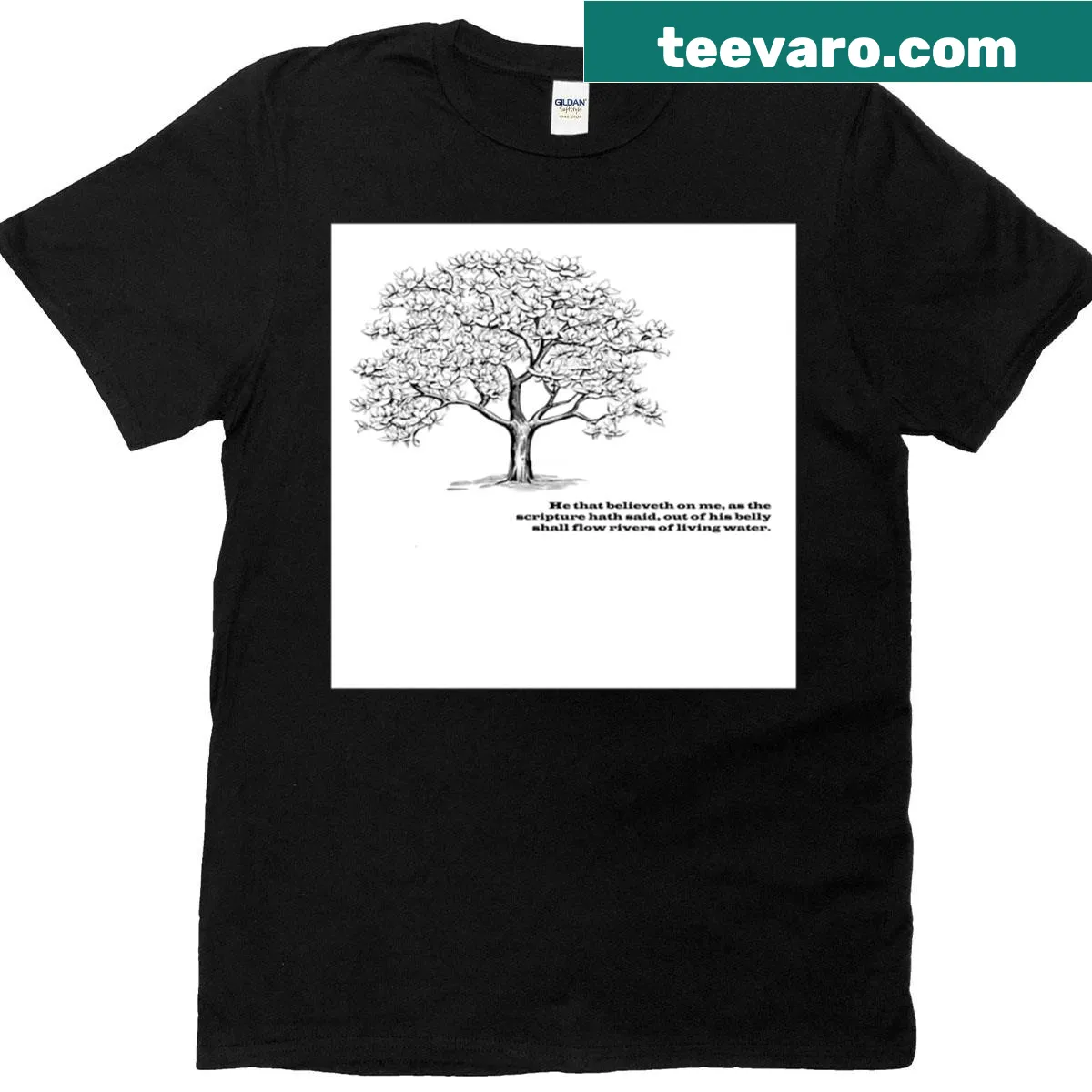 Inspirational t-shirt with faith-centered typography — on a men's t-shirt