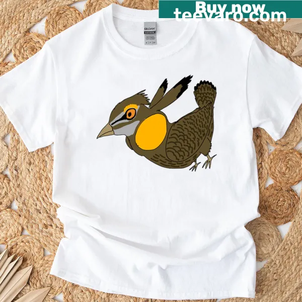 Heath Hen themed t-shirt illustrating a unique bird