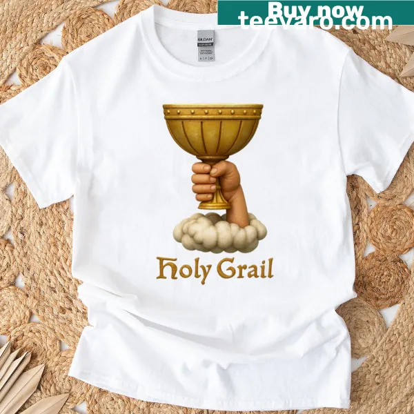 Illustrated t-shirt featuring the iconic Holy Grail design