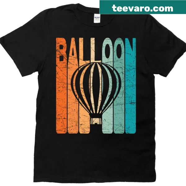 Vintage hot air balloon graphic t-shirt in retro style