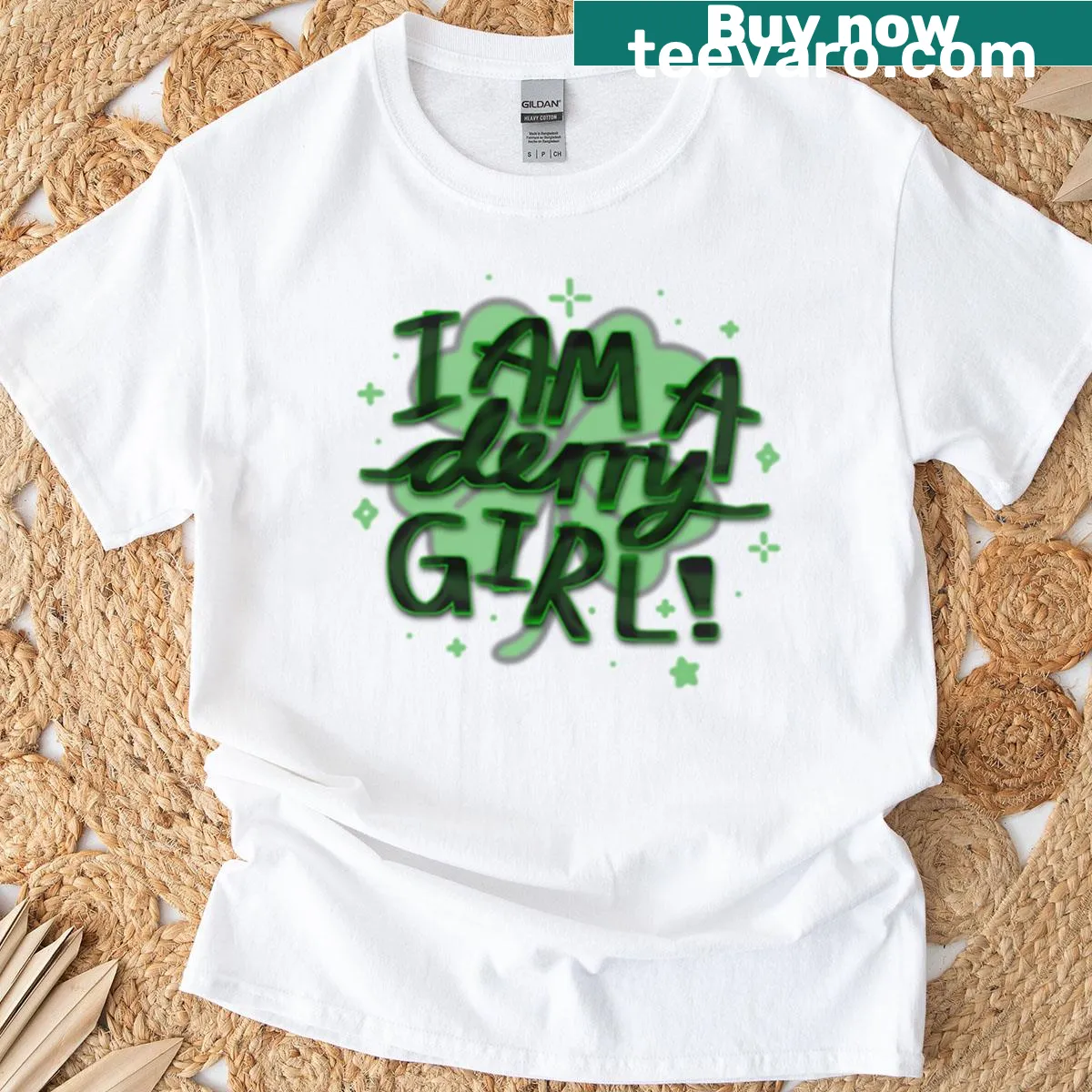 Derry Girls t-shirt with proud text design celebrating the show — on a men's t-shirt
