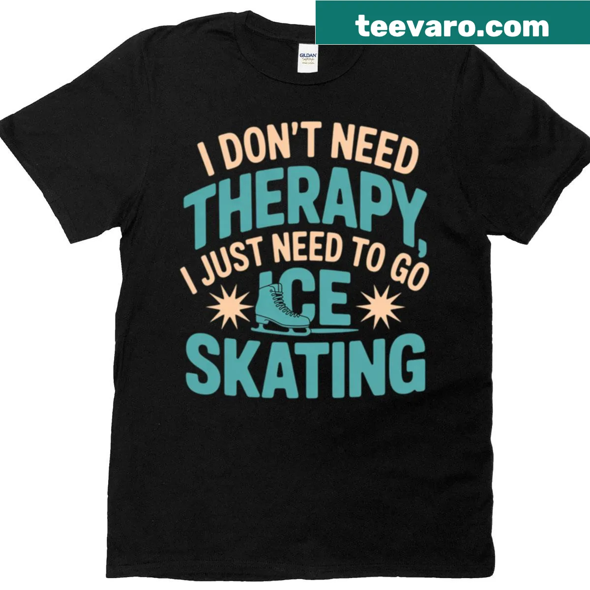 Fun ice skating-themed illustration on a t-shirt — on a men's t-shirt